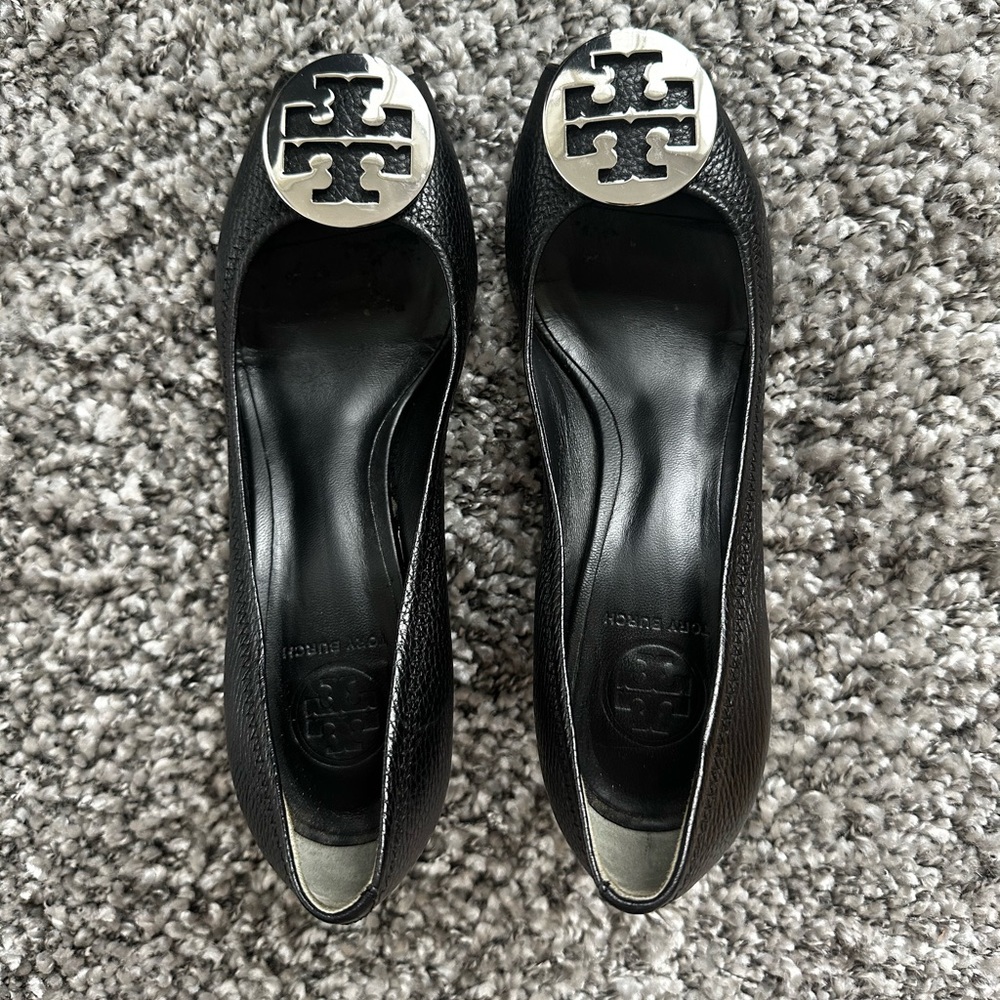 Tory Burch Peep Toe Wedge Pumps